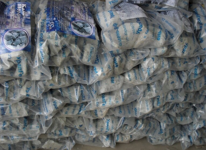 Камни для бани Порфирит Колотый 15кг в Омске