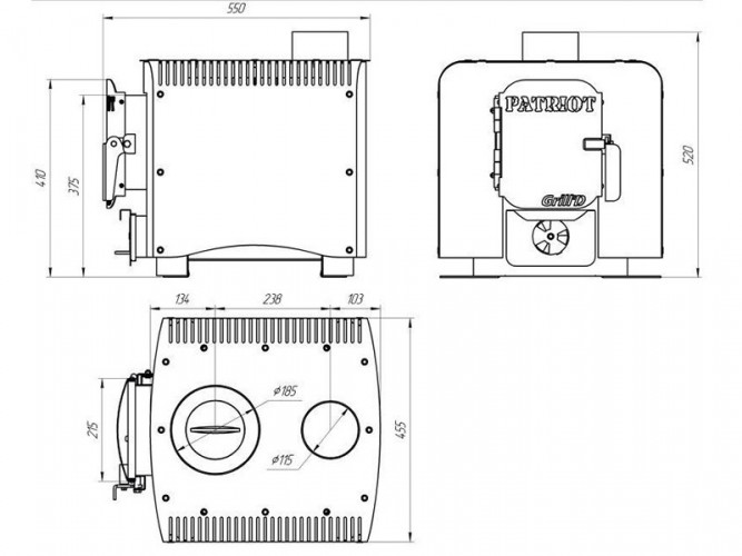 Печь длительного горения Grill’D Patriot 200 в Омске