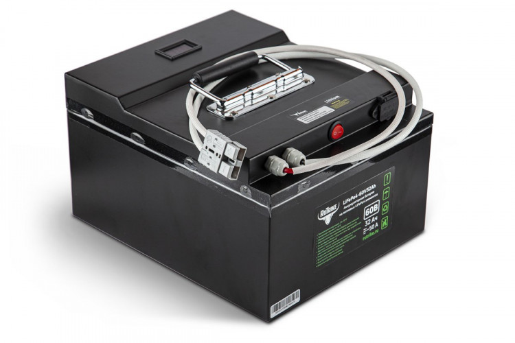 Тяговый железо-фосфатный аккумулятор RuTrike LiFePO4 60V32Ah (50А) в Омске