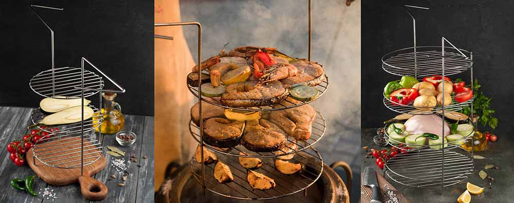 Этажерка 3-х ярусная диаметр 27 см в Омске