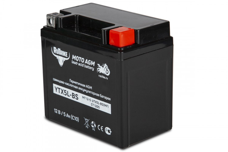 Аккумулятор стартерный для мототехники Rutrike YTX5L-BS (12V/5Ah) в Омске