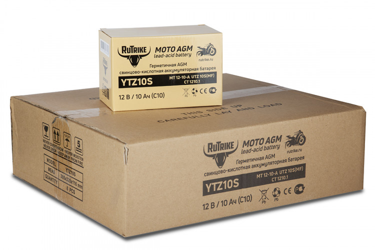 Аккумулятор стартерный для мототехники Rutrike YTZ10S (12V/10Ah) в Омске
