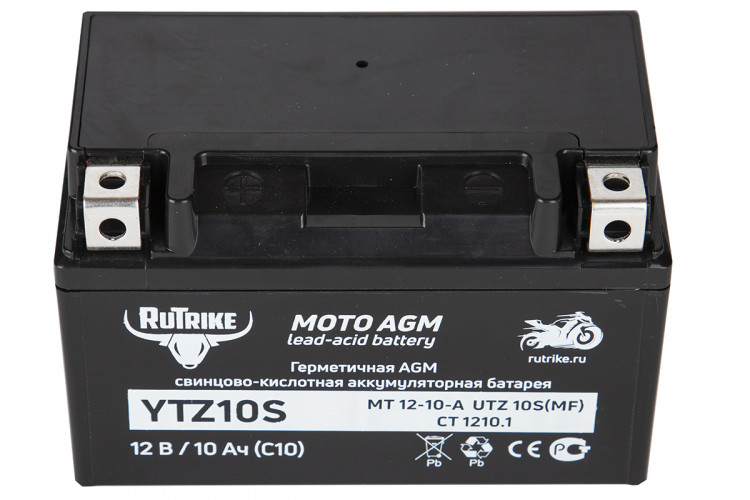Аккумулятор стартерный для мототехники Rutrike YTZ10S (12V/10Ah) в Омске