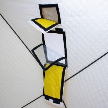 Палатка для рыбалки Helios утепл. Куб 1,8х1,8 желтый/серый в Омске