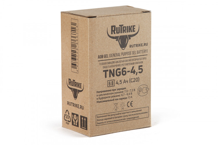 Тяговый гелевый аккумулятор RuTrike TNG 6-4,5 (6V4,5A/H C20) в Омске