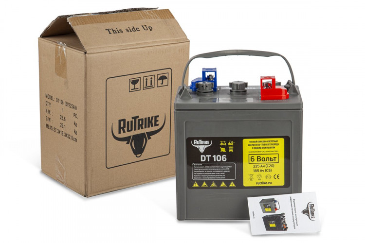 Тяговый аккумулятор RuTrike WET DT106 (T-105) 6V155A/H C3 в Омске