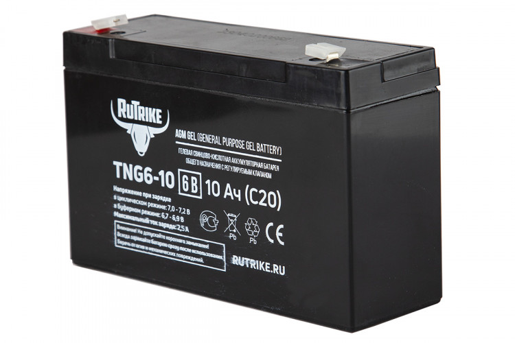 Тяговый гелевый аккумулятор RuTrike TNG 6-10 (6V10A/H C20) в Омске