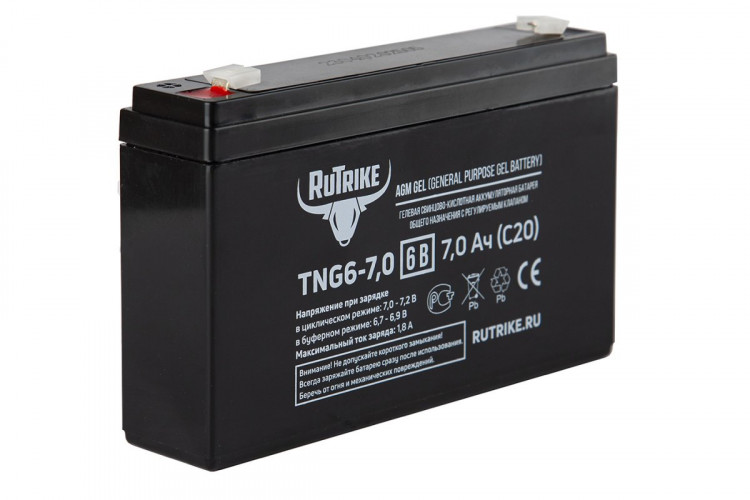 Тяговый гелевый аккумулятор RuTrike TNG 6-7.0 (6V7.0 A/H C20) в Омске