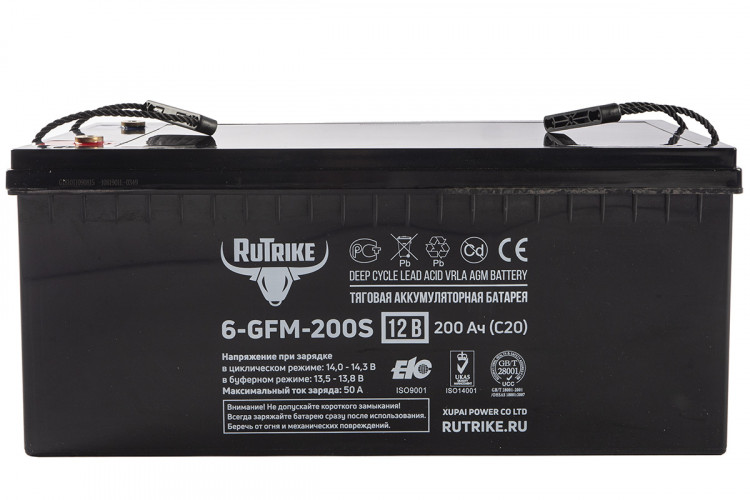 Тяговый гелевый аккумулятор RuTrike 6-GFM-200 (12V200A/H C20) в Омске