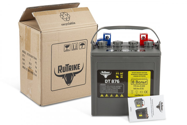 Тяговый аккумулятор RuTrike WET DT876 (T-875) 8V120A/H C3 в Омске