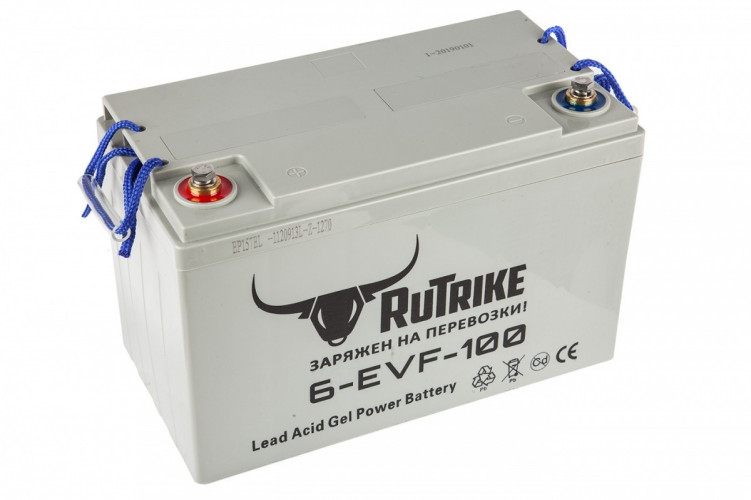 Тяговый гелевый аккумулятор RuTrike 6-EVF-100A (12V100A/H C3) в Омске