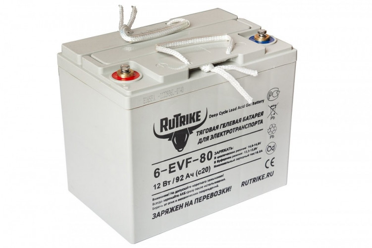 Тяговый гелевый аккумулятор RuTrike 6-EVF-80A (12V80A/H C3) в Омске
